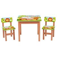купить Деревянный столик с двумя стульчиками F192 Животные