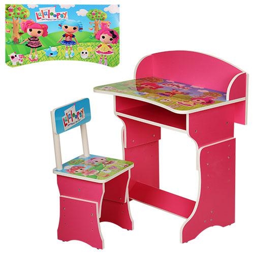 Детская парта 301-19 регулируемая по высоте Lalaloopsy (малиновая)