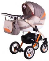 купить Коляска 2 в 1 Adamex Aspena Grand Prix Collection orange-white 620256