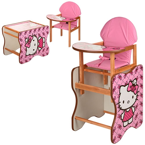 Стульчик для кормления Vivast М K-110-2 Hello Kitty трансформер (малиновый)