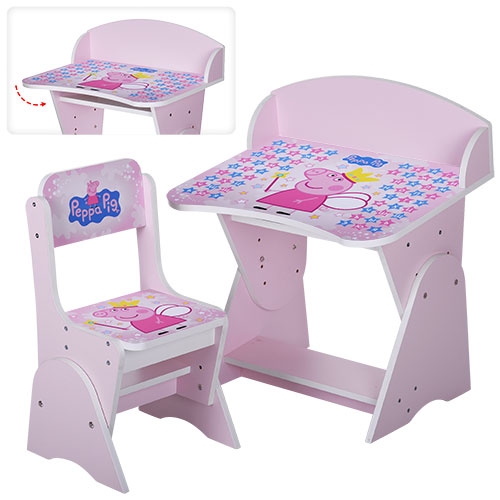 Регулируемая парта со стульчиком ML-315-07-3 Peppa pig (розовая)