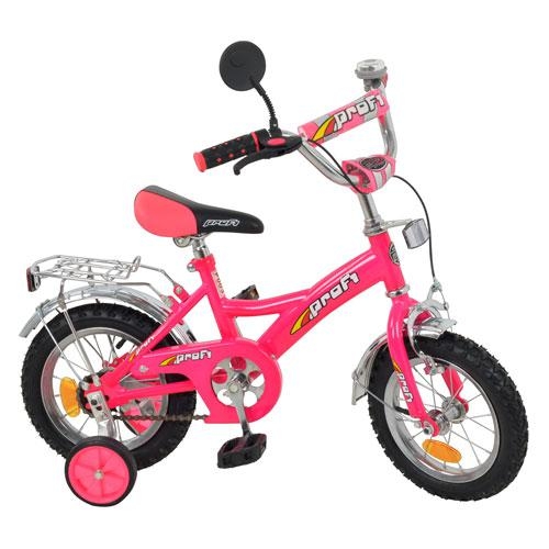 Велосипед детский с приставными колесами PROFI 12" P 1234 P 1244 (розовый)