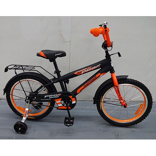 Велосипед для детей двухколесный 18 дюймов Profi Inspirer G1852 (черно-оранжевый-матовый)