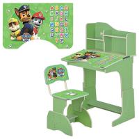 купить Детская парта со стульчиком HB 2071M03-04 полочки (зеленая собачки)