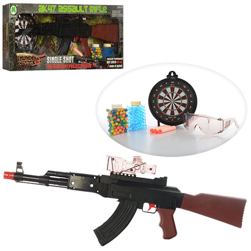Автомат AK47 детский XF788-1 мягкие и водяные пули с мишенью (64см)