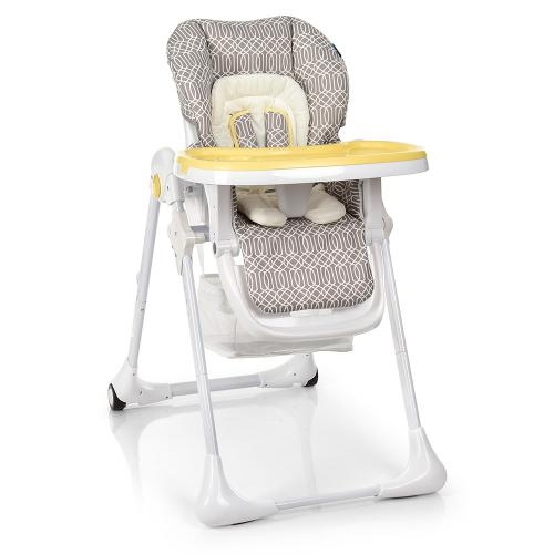 Стульчик для кормления детей Bambi M 3890-2 из кожы (серо-желтый)