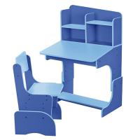 купить Парта со стульчиком для детей F 2071A-4-42 регулируемая высота (сине-голубая)