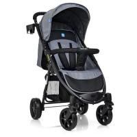 купить Детская прогулочная коляска BAMBI M 3409-3-11 книжка глубокий капюшон (черно-серая)