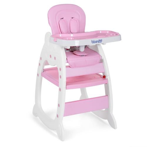Детский стульчик для кормления Bambi M 3612-8 трансформер (розовый)