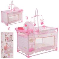 купить Игровой манеж-кроватка для куклы DeCuevas 53128 с каруселькой и стульчиком для кормления