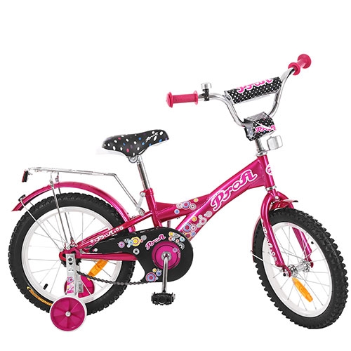 Двухколесный велосипед для детей 16 дюймов Profi Original girl G1662 (малиновый)