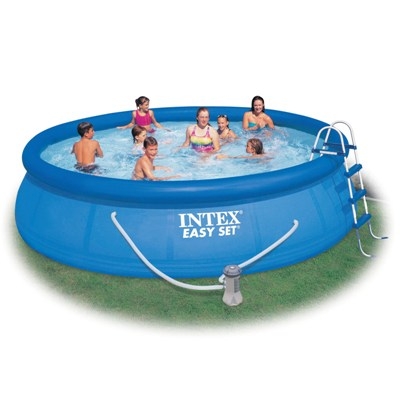 С фильтрующим насосом надувной бассейн Intex Easy Set Pool 56409 (457х107 см)  и аксессуарами