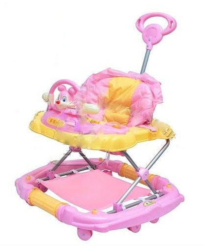 Ходунки - качалка BAMBI GL 3290 E-2 с мышонком, родительская ручка,коврик