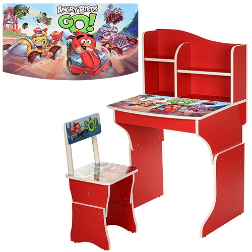 Парта ростовая MV-904-30 Angry birds (красная)