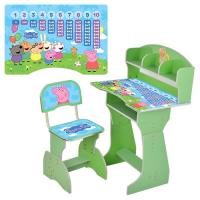 купить Парта со стульчиком для детей HB-2070M03-01 регулируемая высота (зеленая Пеппа)
