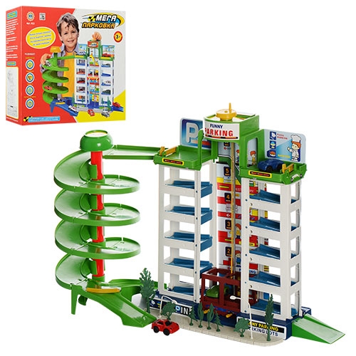 Детский игровой гараж 922 (6 уровней парковки, 4 машинки)