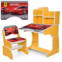 купить Парта со стульчиком для детей W 2071-63-3 машина Ferrari (желтая)