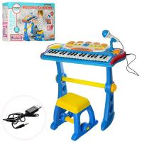 купить Синтезатор со стульчиком для детей BO-30 микрофон запись свет 37 клавиш