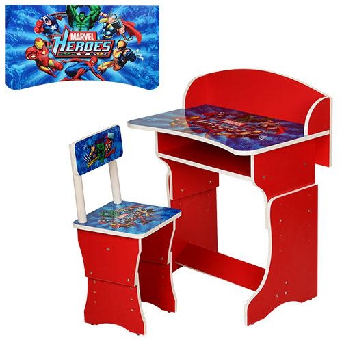 Детская парта 301-5 регулируемая по высоте Heroes Marvel (красная)