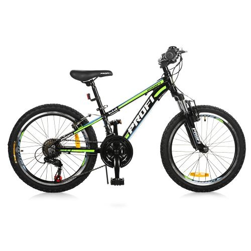 Спортивный велосипед Profi 20 дюймов G20A315-L-1B Shimano (черно-салатовый)