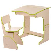 купить Регулируемая детская парта F105 со стульчиком (бежевый с салатовым)