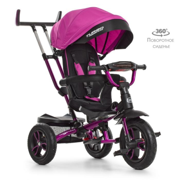 Трехколесный велосипед для детей TurboTrike M 4058-8 поворотный со светом (фуксия)