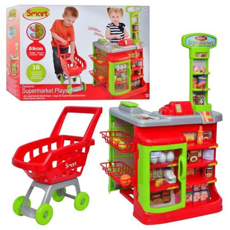 фото Детский игровой набор магазин 1680622 «Супермаркет» с тележкой и продуктами