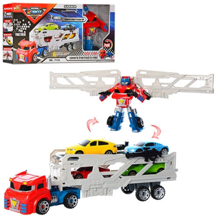 фото Игровой набор робот трансформер-трейлер 711A машинки