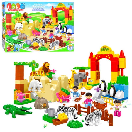 фото Детский конструктор JDLT 5096 зоопарк (115 деталей)