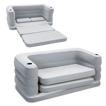 фото Надувной велюровый диван Bestway 75063 раскладной (200-160-64 см)