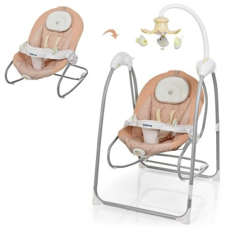 фото Электрокачели для детей El Camino ME 1020-13 с приложением на телефон (бежевые)