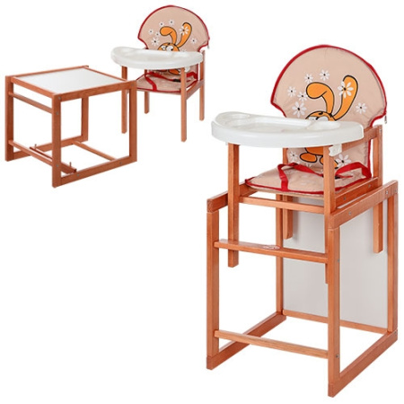 фото Детский стульчик для кормления VIVAST М V-013-31-3 трансформер заяц (бежевый)