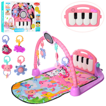 фото Коврик для младенца KK2622 с подвесками зеркалом и пианино