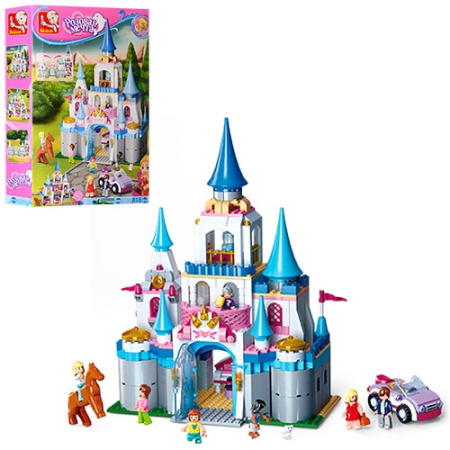 фото Детский конструктор Розовая мечта SLUBAN M38-B0610 замок принцессы (815 деталей)