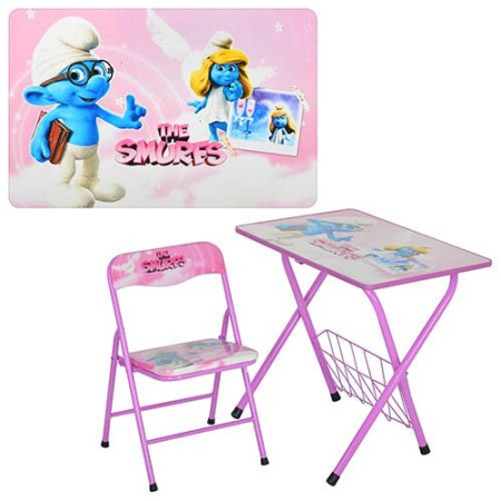 фото Детский столик DT 20-9 Смурфики, металлическая основа