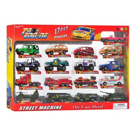 фото Набор железных машинок PT 2010 (17 шт)