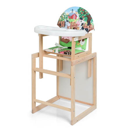 фото Стульчик для кормления М V-102-10PU деревянный Ферма экокожа