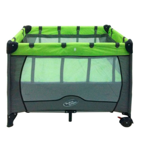 фото Манеж двухуровневый на 2-х колесиках G 200-5 (серо-зеленый)