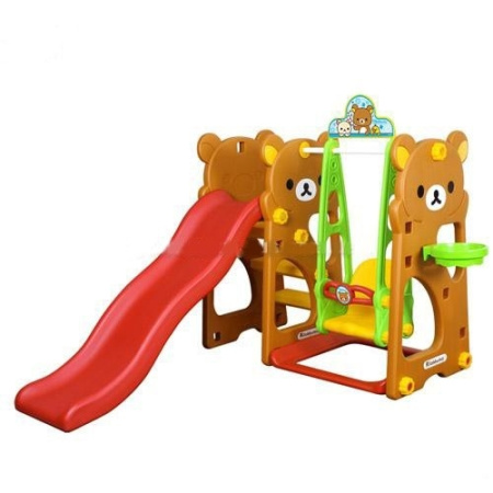 фото Горка с качелей и баскетбольным кольцом GRS 012, мячик, музыка