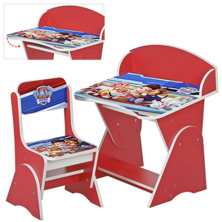 фото Регулируемая парта для детей ML-315-16-2 щенячий патруль (красная)