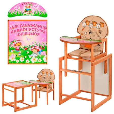 фото Стульчик-трансформер для кормления Vivast М V-120-4 (клубничка)