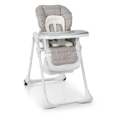 фото Стульчик для кормления детей Bambi M 3890-1 из кожы (серый)