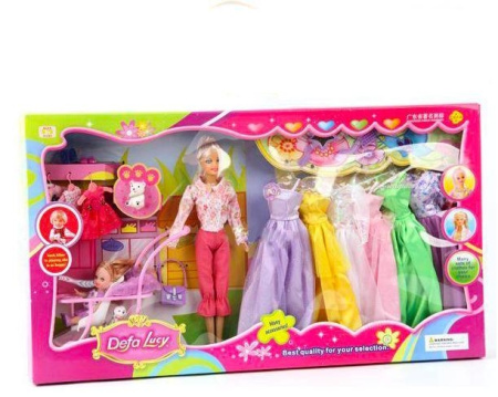 фото Кукла DEFA 8035 с одеждой и ребенком в коляске (2 вида)