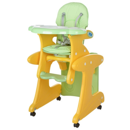 фото Пластиковый стульчик для кормления трансформер со столиком M 3267-6 (желтый)
