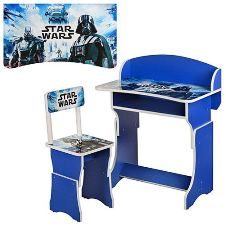фото Детская парта 301-17 регулируемая по высоте Star Wars (синяя)
