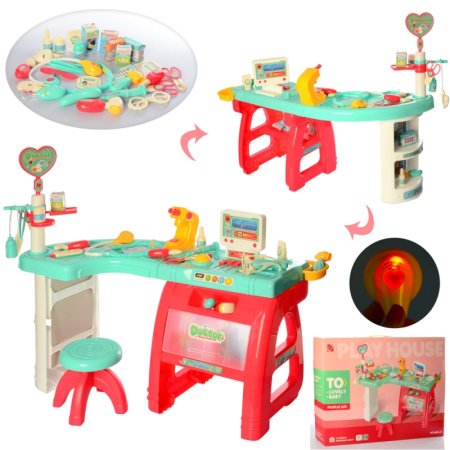 фото Детский игровой набор доктора 660-6 стол со стульчиком