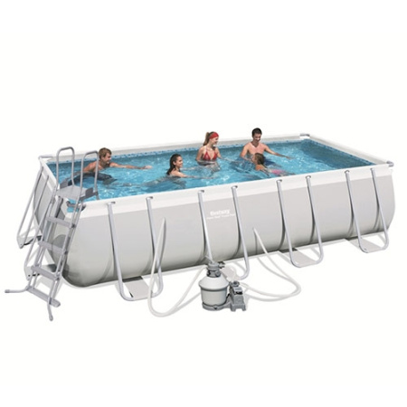 фото Бассейн каркасный Bestway 56390 с фильтр-насосом (488-274-122 см)