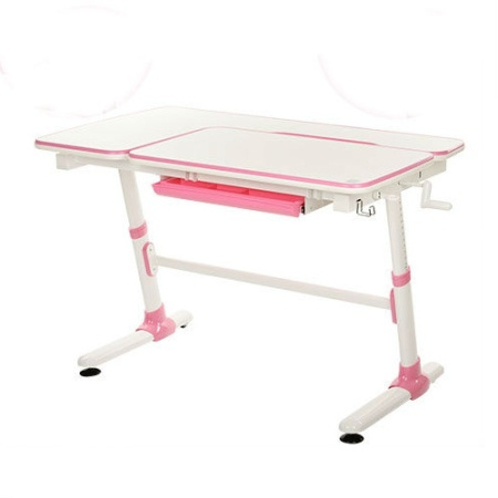 фото Детская регулируемая парта Е 502-2 с наклоном столешницы (розовая)