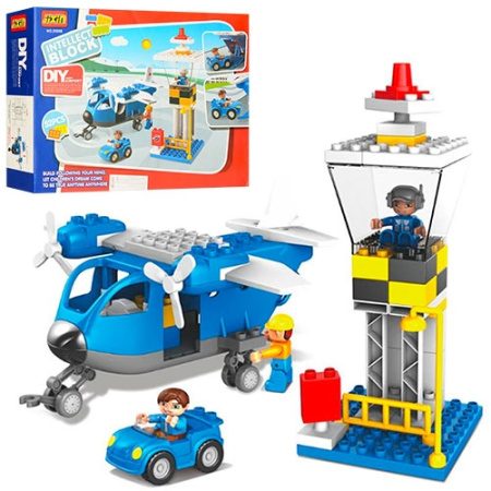 фото Детский конструктор Jixin 2588B аэропорт с самолетом и машинкой (52 детали)