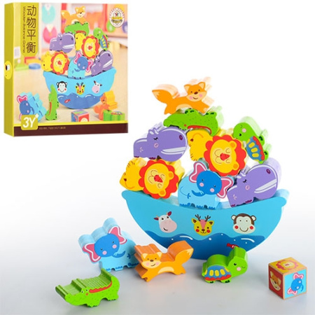 фото Деревянная игрушка для развития MD 1016 корабль с животными